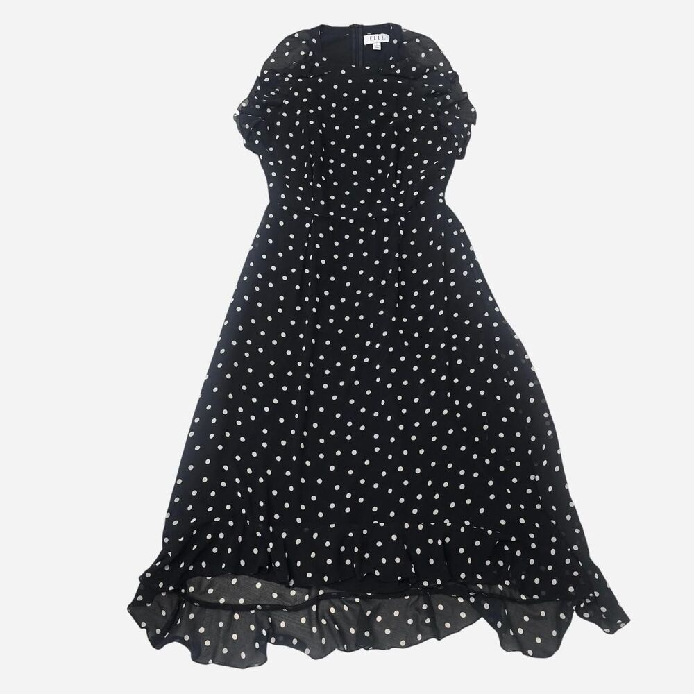 Y2K Elle Women's Size S black polka dot halter dress